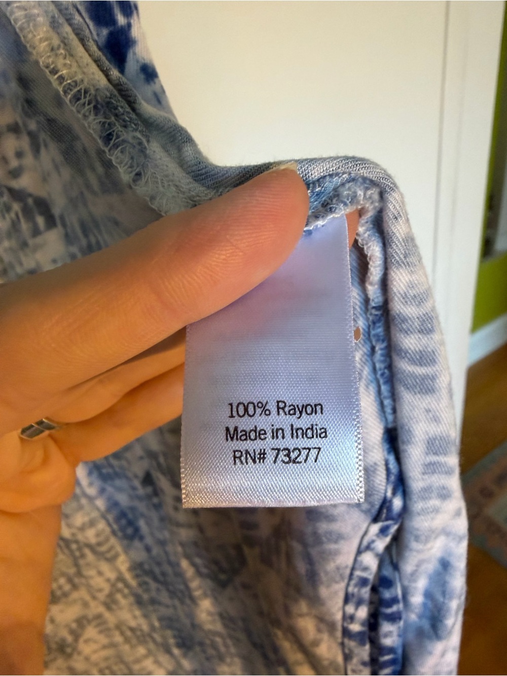 Sonoma Blue White Shibori Print Button Front Midi Shirt Dress PXS - Picture 5 of 5
